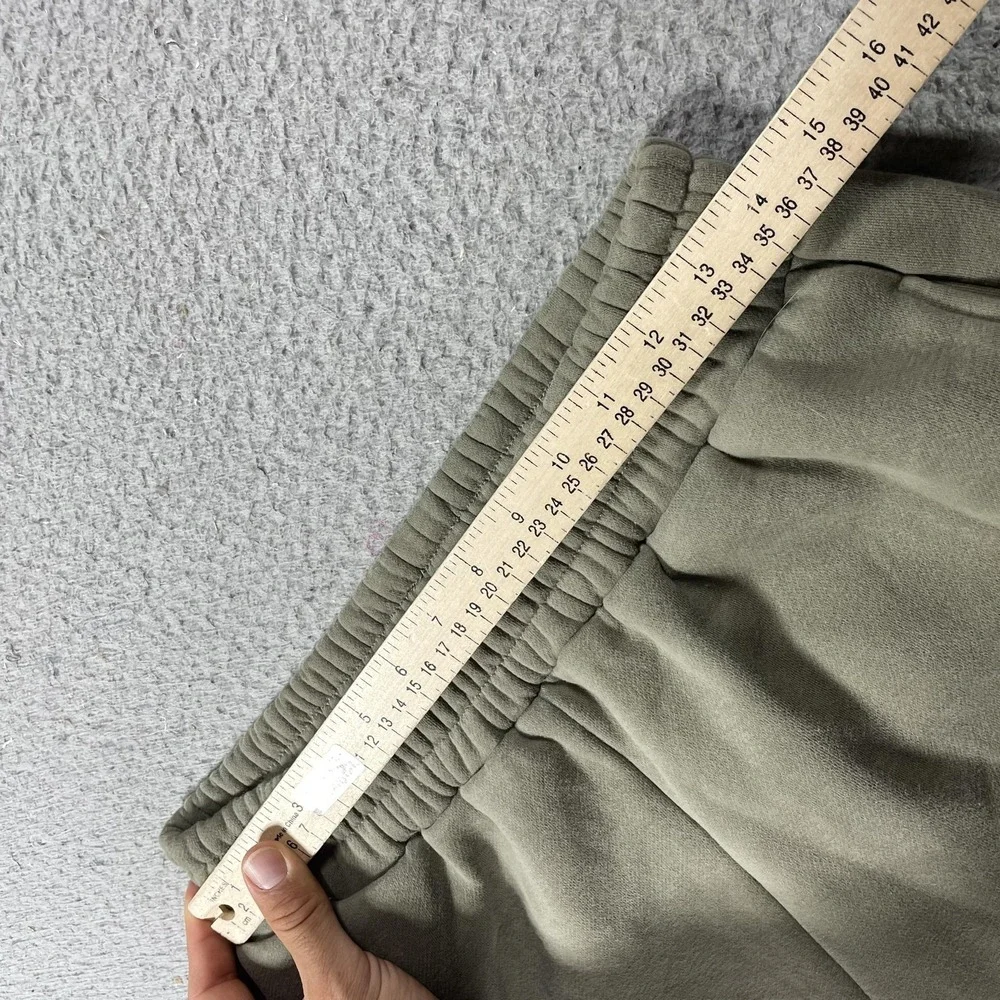 Comfrt Pants Mens Medium Green Fleece Sweatpants Elastic Waist Elastic Cuffs
